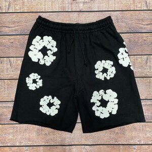 NEW Denim Tears Cotton Wreath Shorts Black Size S-XL